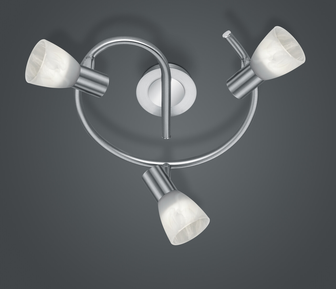 Plafoniera Levisto, TRIO, 30x21 cm, 4.9W, 3x E14, metal, nichel mat/alb - imagine 3